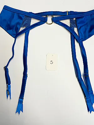 Clea Cobalt Satin Suspender - XS & S – view 3