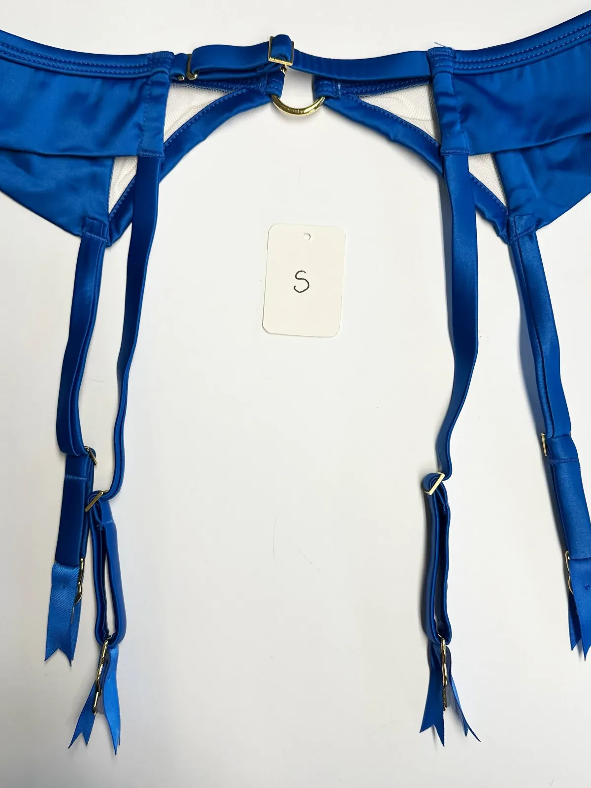 Clea Cobalt Satin Suspender - XS & S – view 4