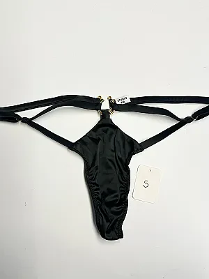 Clea Jet Satin Strap Thong- XS & S – view 3